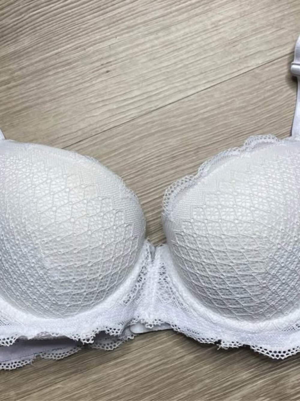 Kathy Ireland White Lace T-Shirt Bra, Size 36B